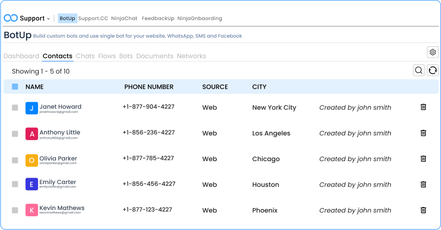 built in crm leave note