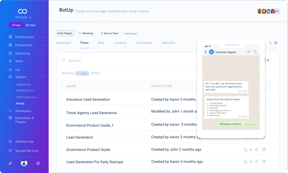 WhatsApp Chatbot  leave note